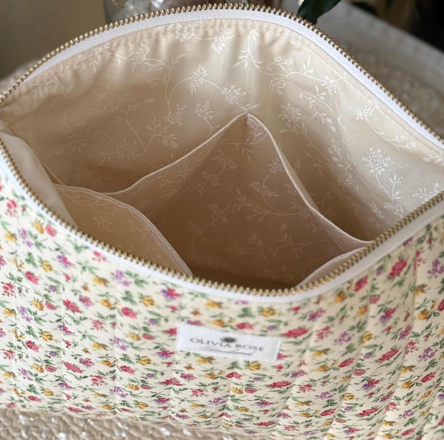 Multi Mini Floral Quilted Medium Toiletries Bag