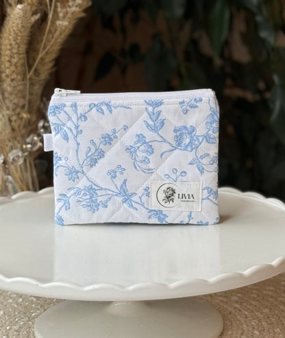 Blue Filigree Quilted Wallet