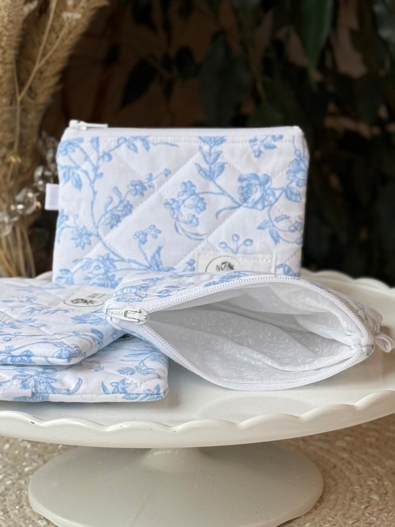 Blue Filigree Quilted Wallet