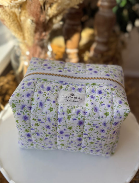 Medium Violet Floral Carry All Bag