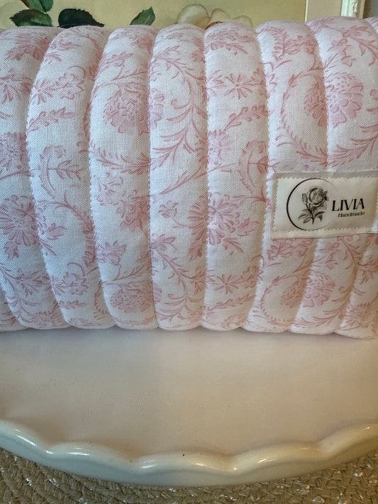 Large Pink Floral Scroll Carry All Bag