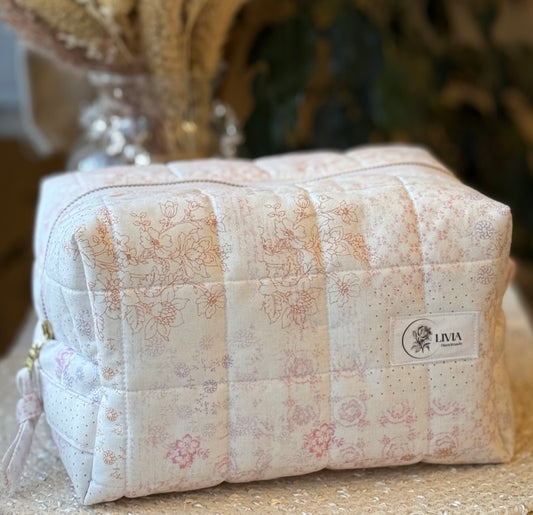 Light Patchwork Large Makeup Bag