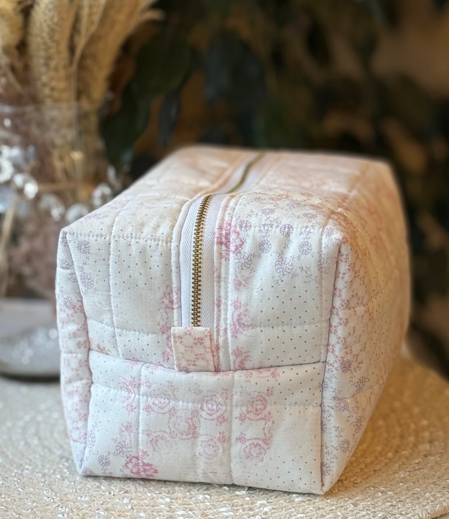 Light Patchwork Large Makeup Bag
