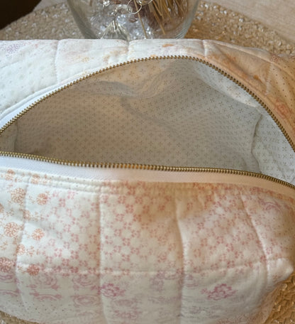 Light Patchwork Large Makeup Bag