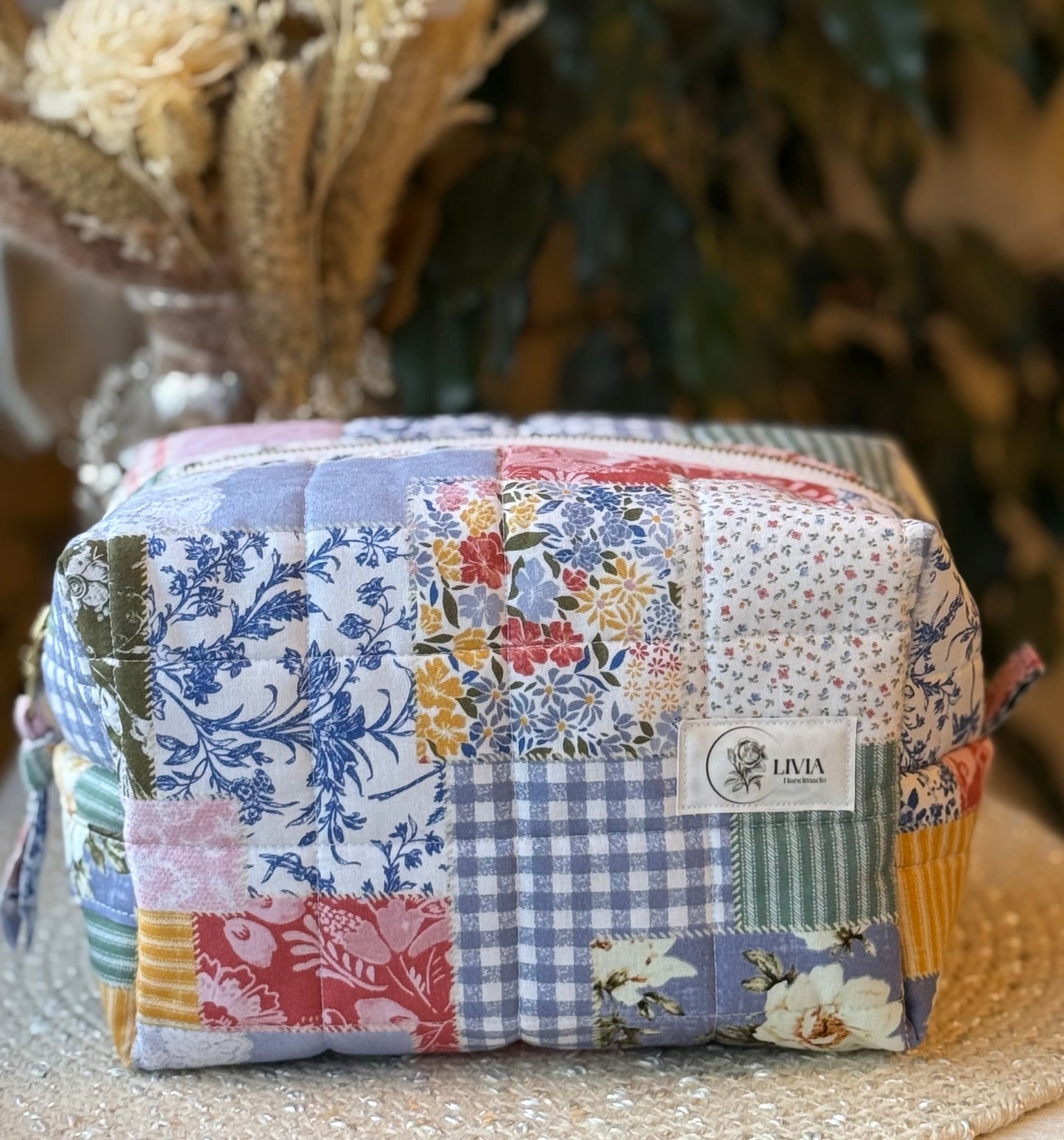 Large Patchwork Makeup Bag