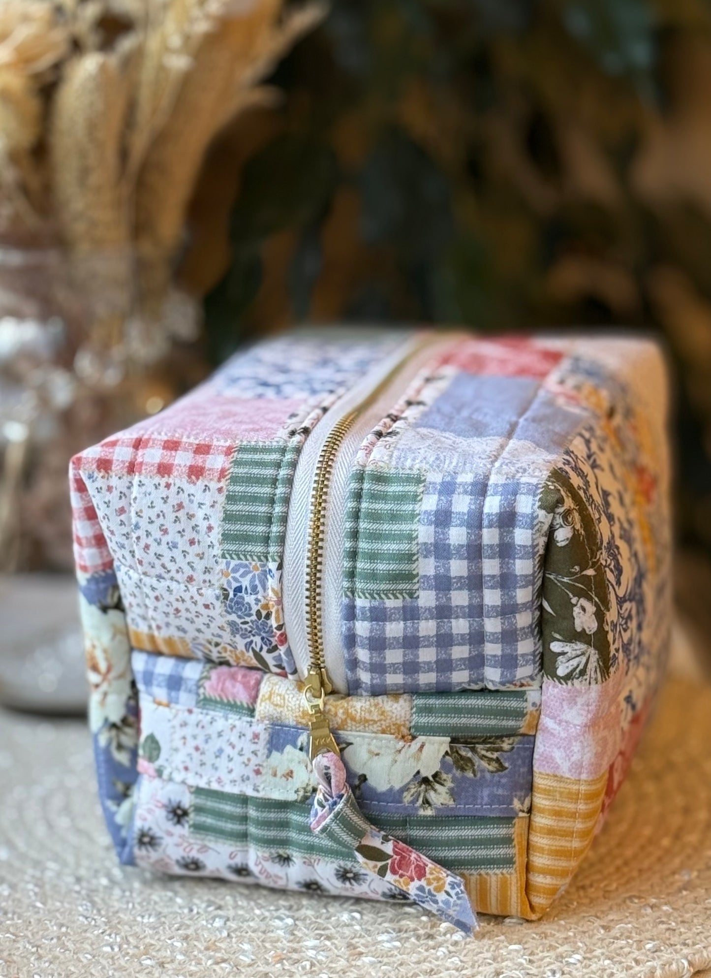 Large Patchwork Makeup Bag