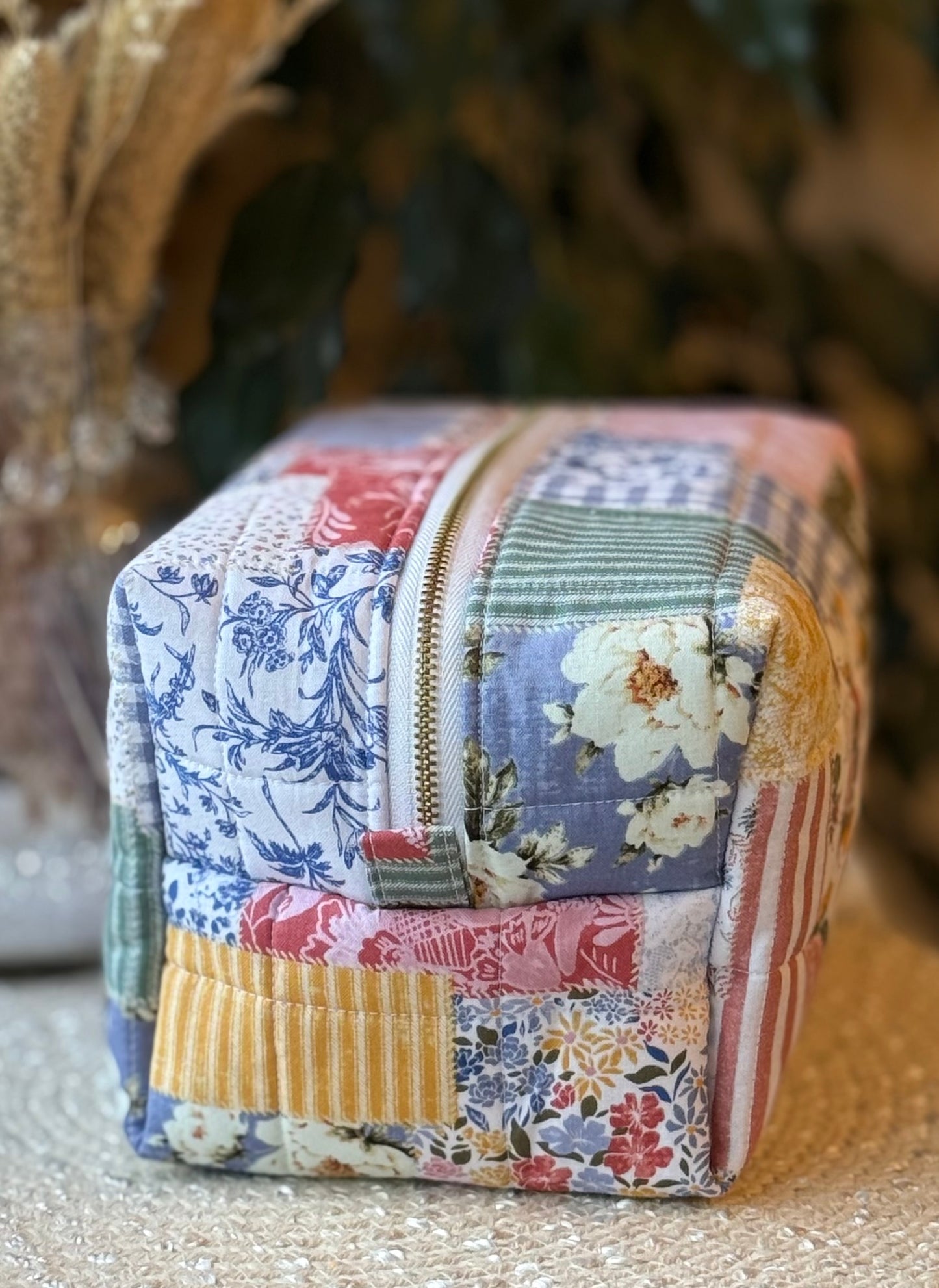 Large Patchwork Makeup Bag