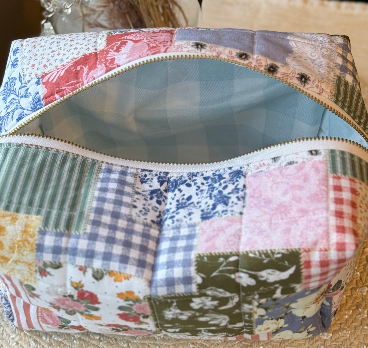 Large Patchwork Makeup Bag