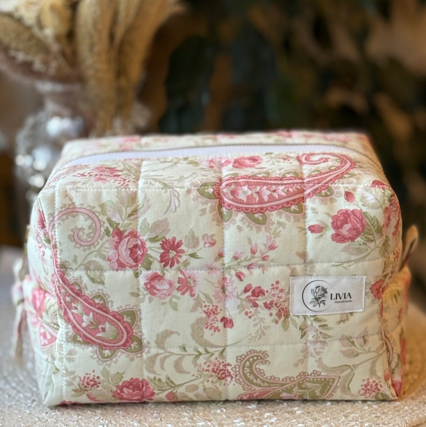 Vintage Paisley Large Makeup Bag