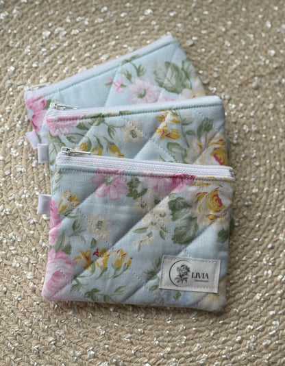 Blue Roses Quilted Wallet