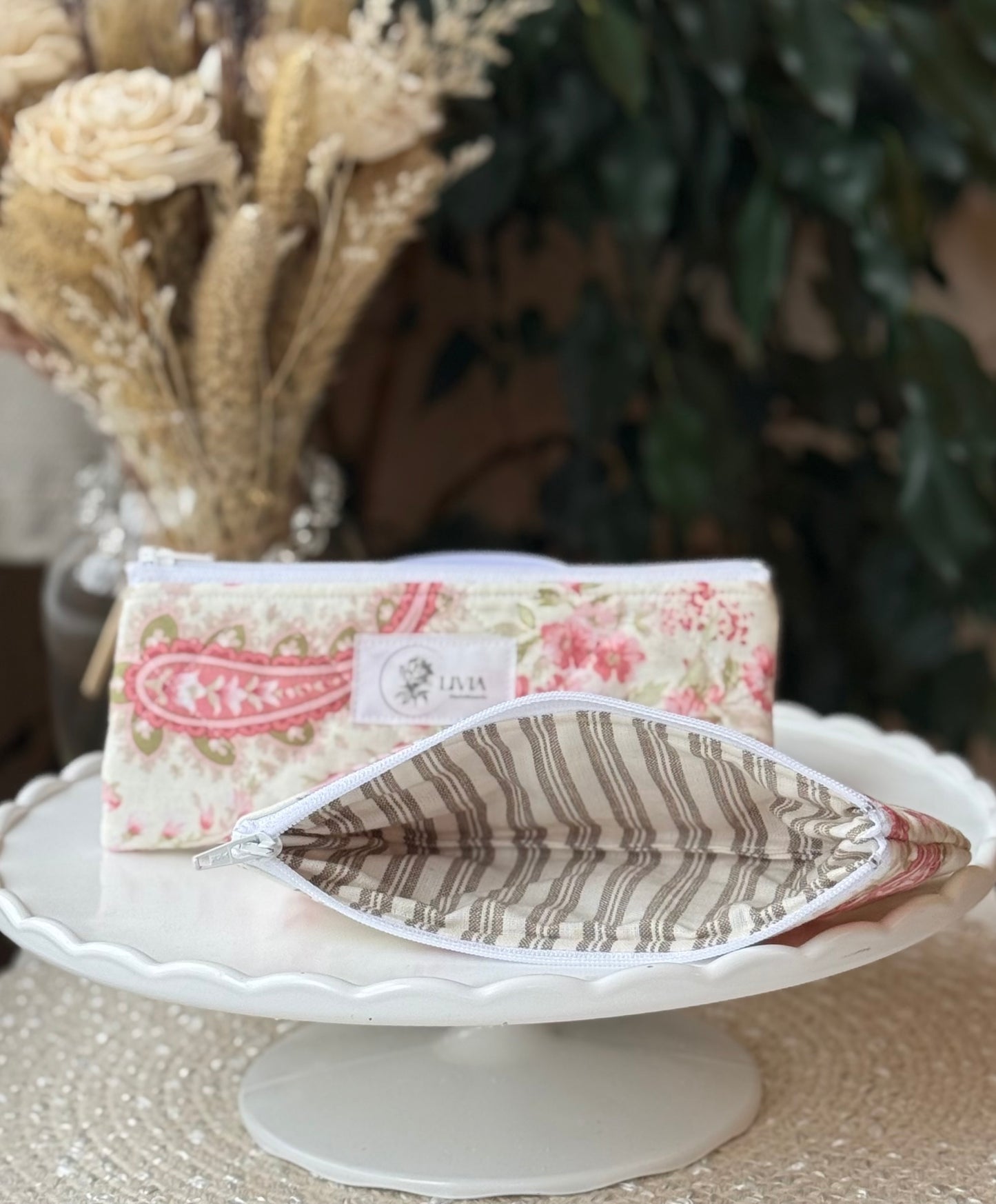 Vintage Paisley Quilted Small Pouch