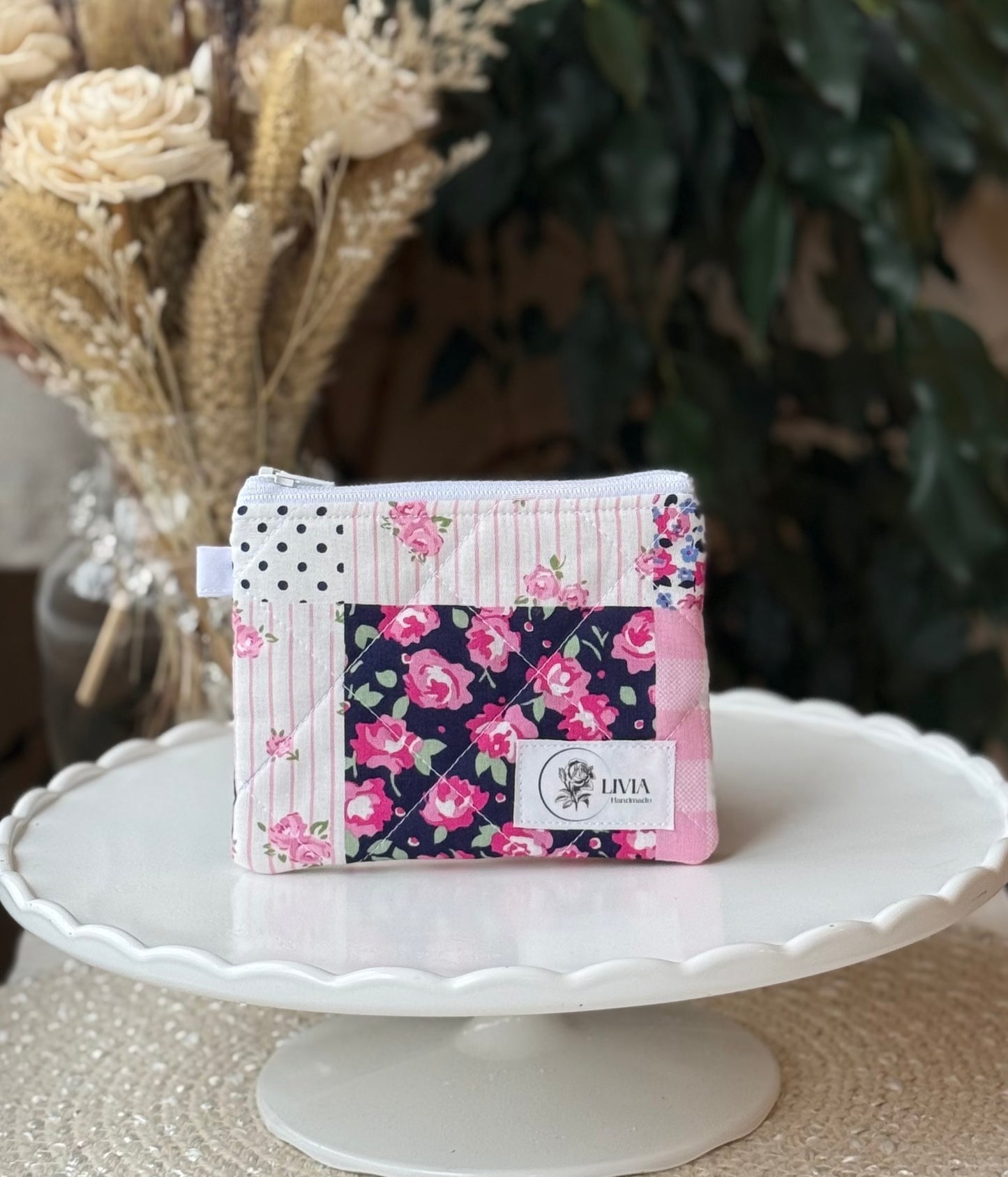 Pink Patchwork Quilted Wallet
