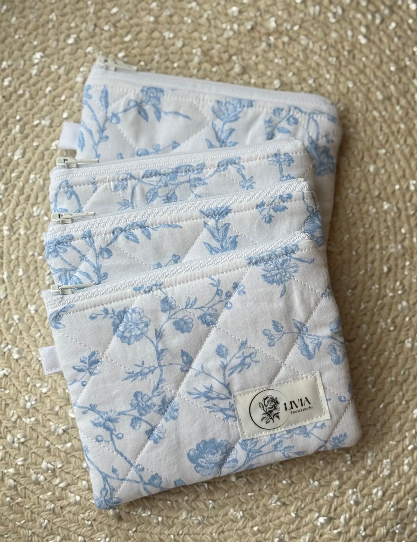 Blue Filigree Quilted Wallet