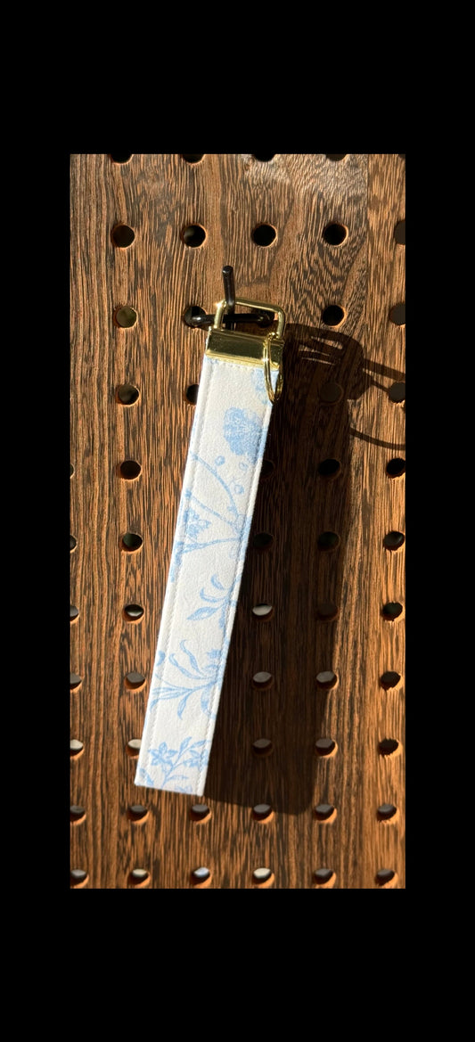 Blue Filigree Wristlet