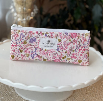 Pink and Purple Ditzy Quilted Small Pouch