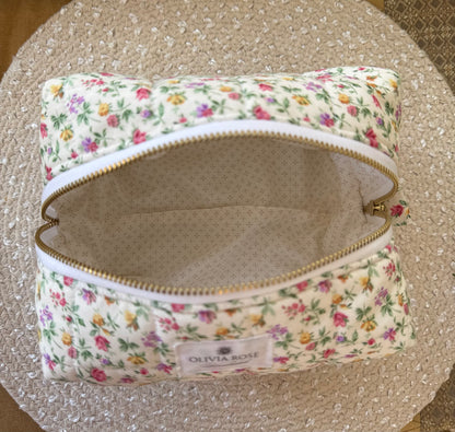 Multi Mini Floral Quilted Medium Makeup Bag