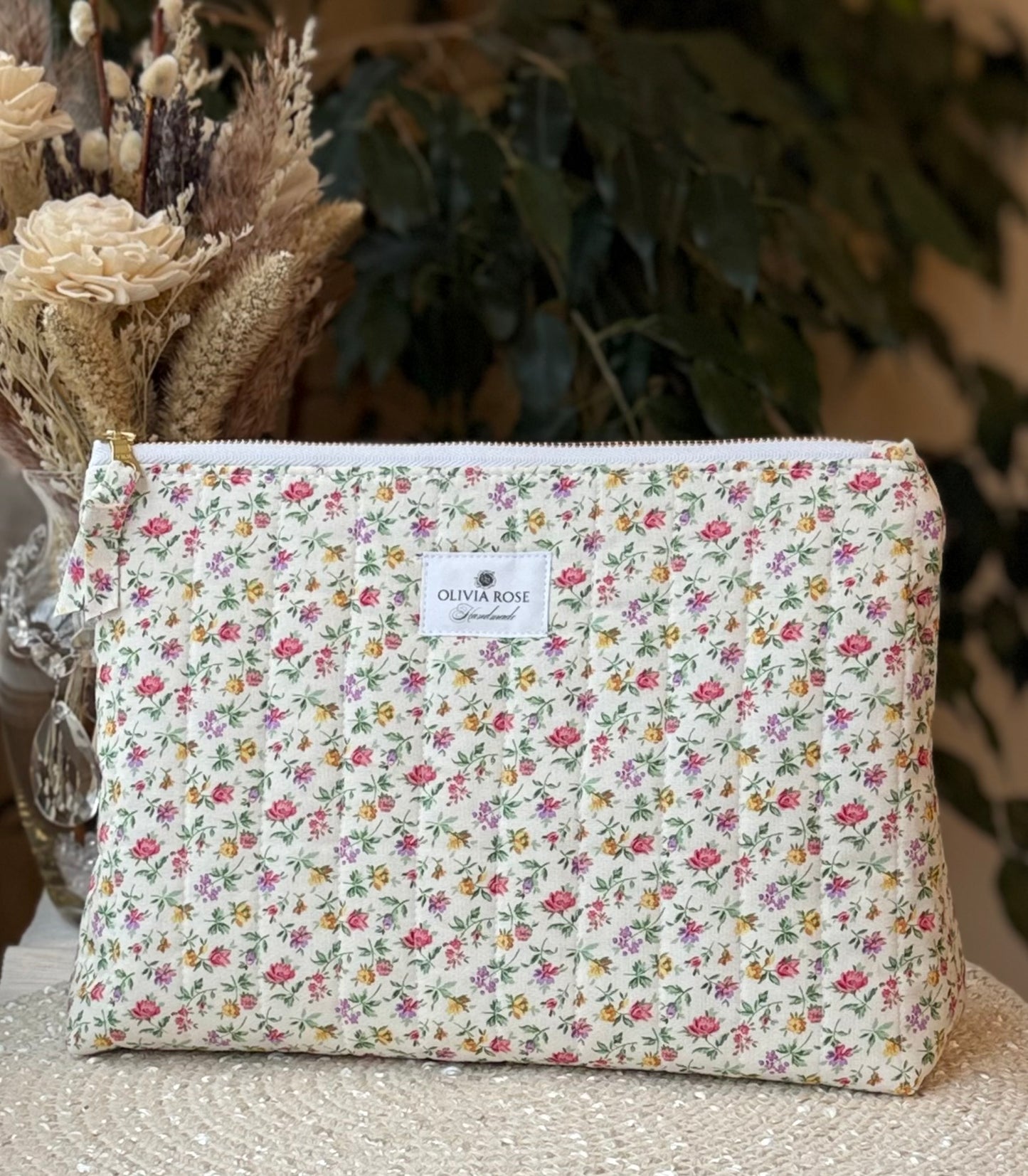 Multi Mini Floral Quilted Medium Toiletries Bag