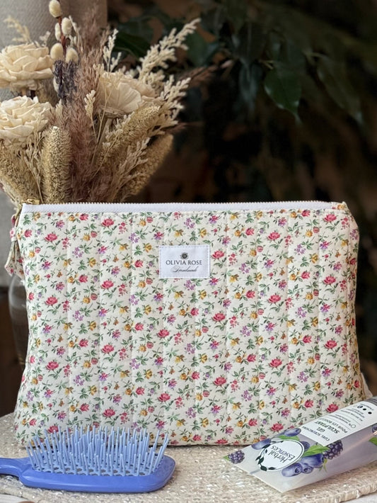 Multi Mini Floral Quilted Medium Toiletries Bag