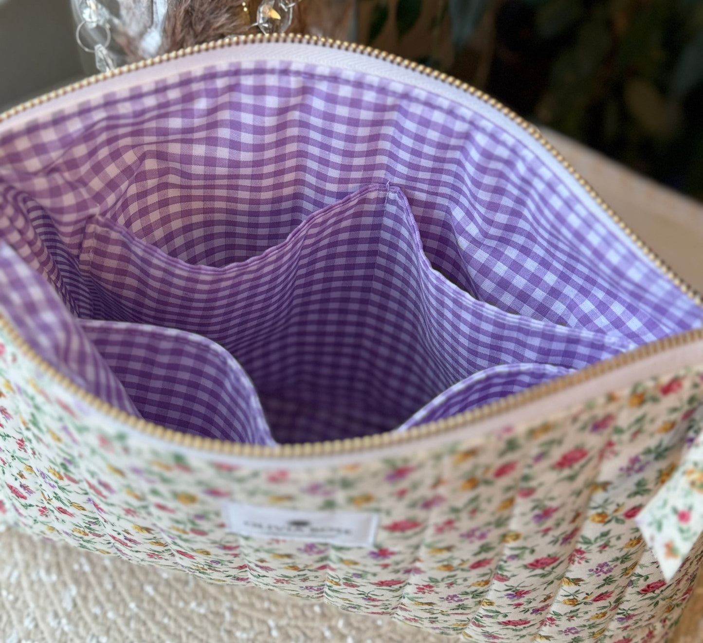 Multi Mini Floral Quilted Medium Toiletries Bag