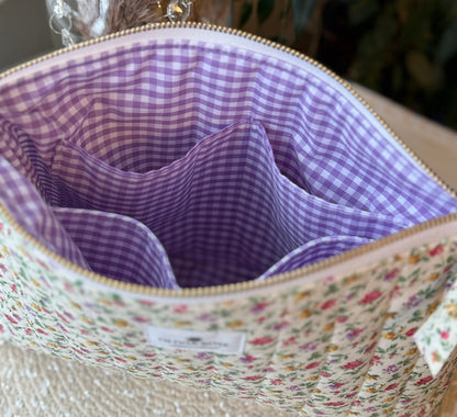Multi Mini Floral Quilted Medium Toiletries Bag