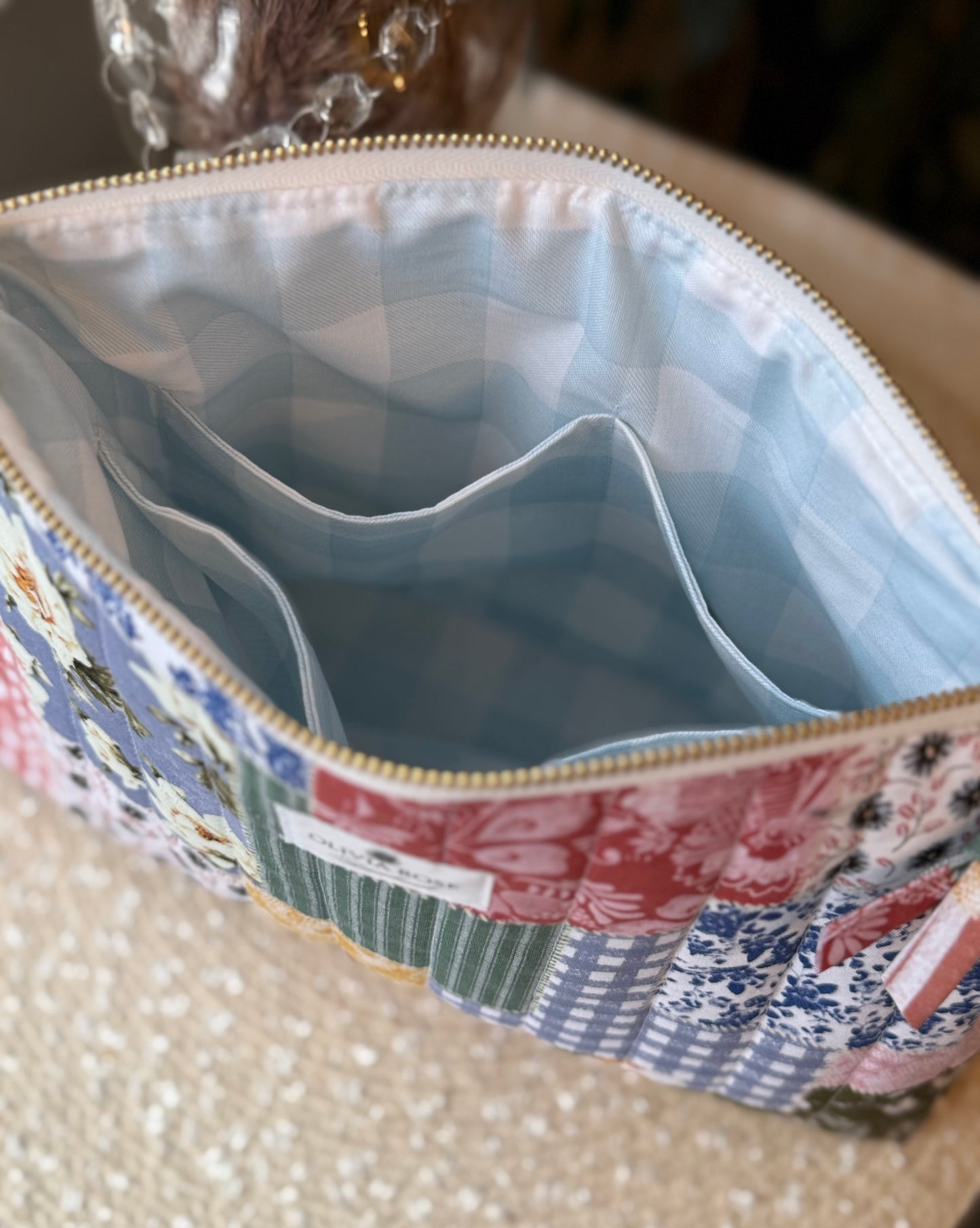 Patchwork Quilted Medium Toiletries Bag