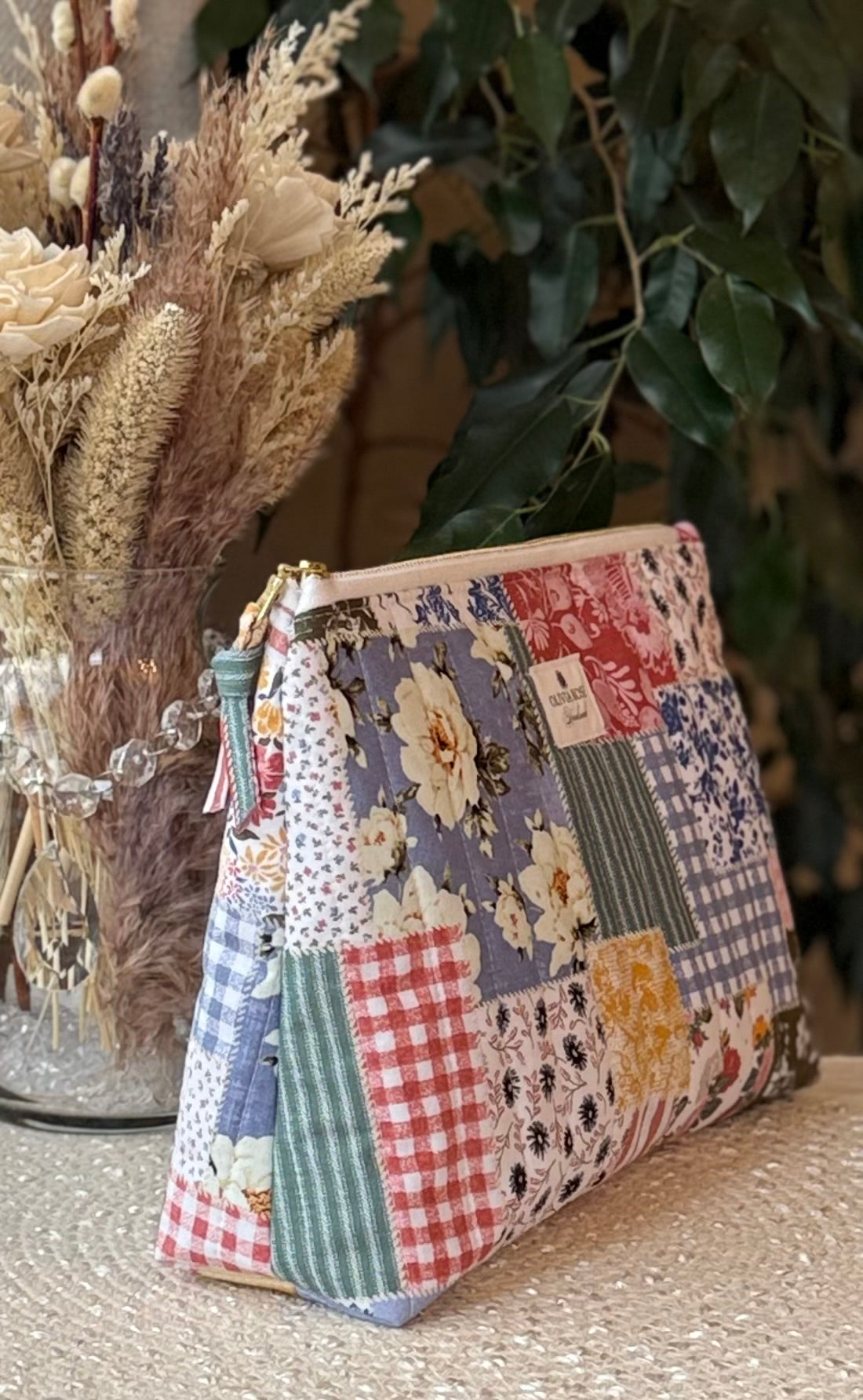 Patchwork Quilted Medium Toiletries Bag