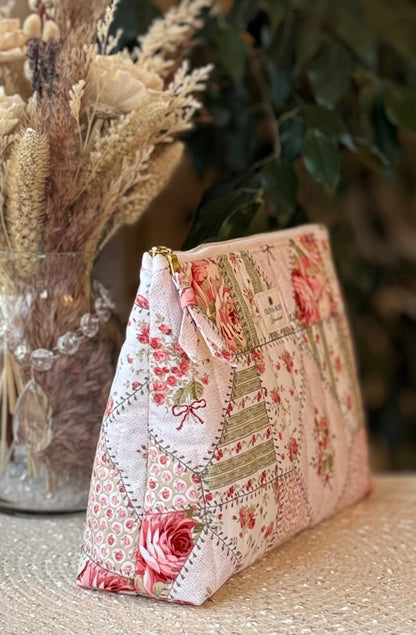 Rose Patchwork Quilted Medium Toiletries Bag