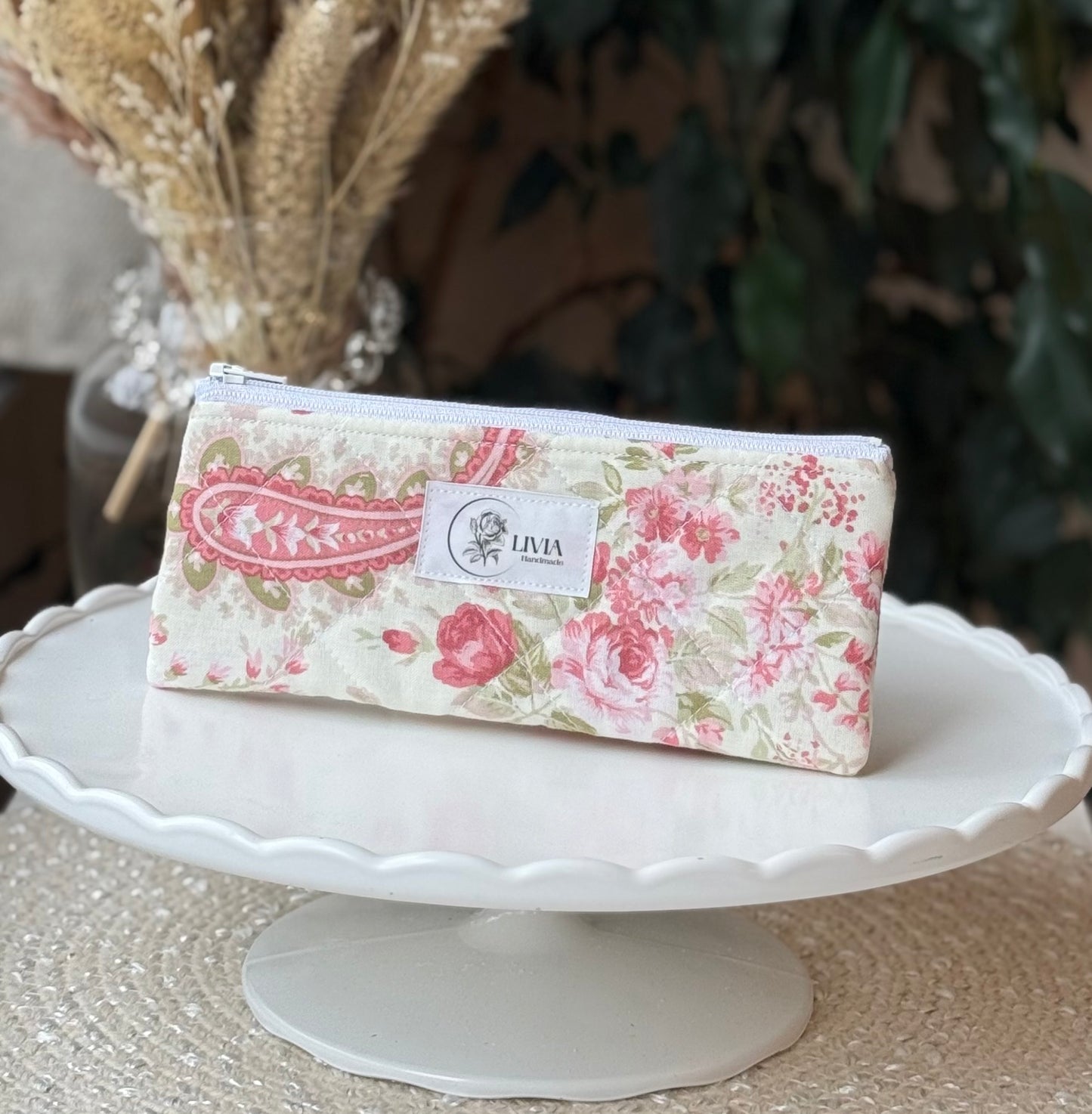 Vintage Paisley Quilted Small Pouch