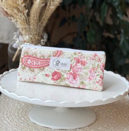 Vintage Paisley Quilted Small Pouch