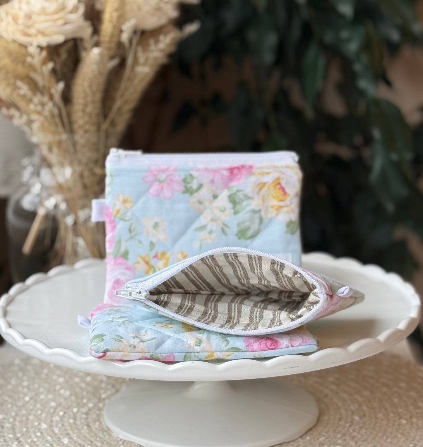 Blue Roses Quilted Wallet